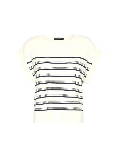 Weekend Max Mara Women's Short Sleeved Viscose Sweater - Ecru - Size XL | Thumbnail 1 Weekend Max Mara Women's Short Sleeved Viscose Sweater - Ecru - Size XL | Thumbnail 1