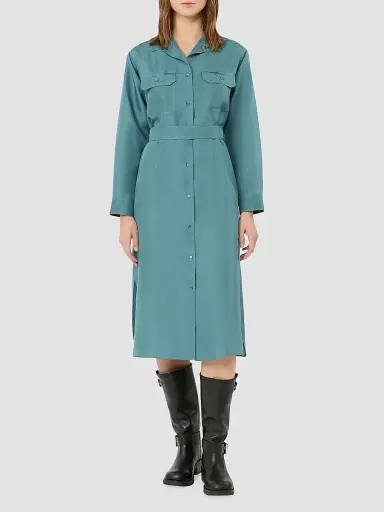 Weekend Max Mara Women's Silk Shirt Dress - Blue | Thumbnail 2 Weekend Max Mara Women's Silk Shirt Dress - Blue | Thumbnail 2