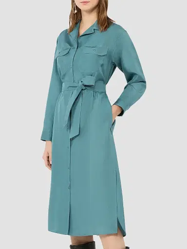 Weekend Max Mara Women's Silk Shirt Dress - Blue | Thumbnail 3 Weekend Max Mara Women's Silk Shirt Dress - Blue | Thumbnail 3
