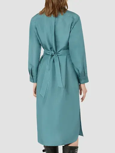 Weekend Max Mara Women's Silk Shirt Dress - Blue | Thumbnail 4 Weekend Max Mara Women's Silk Shirt Dress - Blue | Thumbnail 4