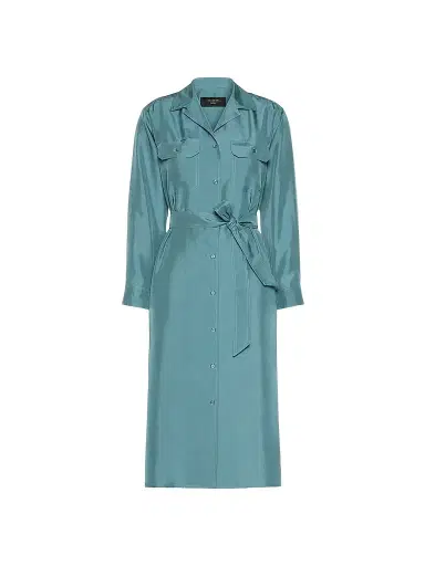 Weekend Max Mara Women's Silk Shirt Dress - Blue | Thumbnail 1 Weekend Max Mara Women's Silk Shirt Dress - Blue | Thumbnail 1