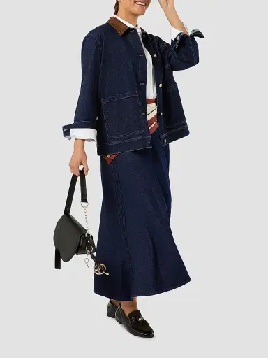 Marina Rinaldi Women's Embroidered Denim Skirt - Midnight Blue - Size 20 | Thumbnail 2 Marina Rinaldi Women's Embroidered Denim Skirt - Midnight Blue - Size 20 | Thumbnail 2