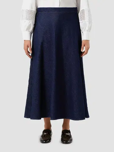 Marina Rinaldi Women's Embroidered Denim Skirt - Midnight Blue - Size 20 | Thumbnail 3 Marina Rinaldi Women's Embroidered Denim Skirt - Midnight Blue - Size 20 | Thumbnail 3