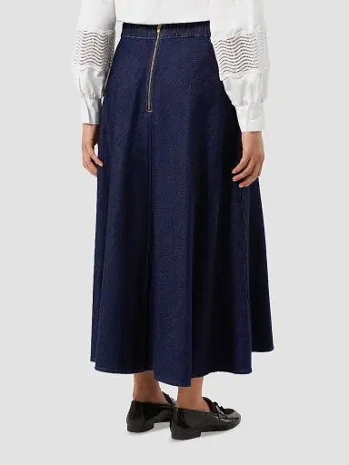 Marina Rinaldi Women's Embroidered Denim Skirt - Midnight Blue - Size 20 | Thumbnail 4 Marina Rinaldi Women's Embroidered Denim Skirt - Midnight Blue - Size 20 | Thumbnail 4