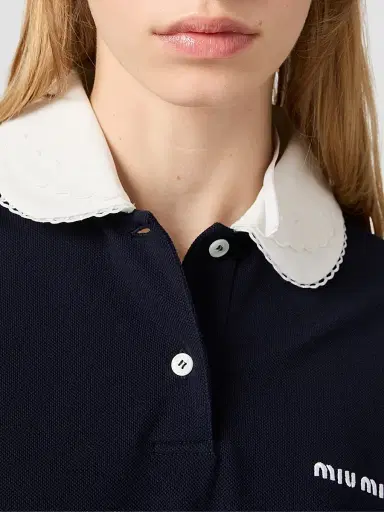 Miu Miu Women's Piqué Polo Shirt | Thumbnail 5 Miu Miu Women's Piqué Polo Shirt | Thumbnail 5