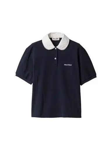 Miu Miu Women's Piqué Polo Shirt | Thumbnail 1 Miu Miu Women's Piqué Polo Shirt | Thumbnail 1