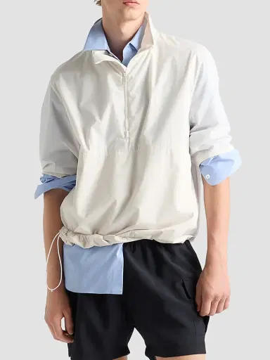 Prada Men's Short-Sleeved Re-Nylon Blouson Jacket - Beige Khaki - Size Small | Thumbnail 3 Prada Men's Short-Sleeved Re-Nylon Blouson Jacket - Beige Khaki - Size Small | Thumbnail 3