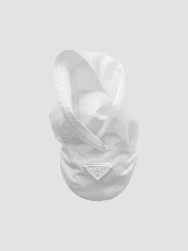 Prada Women's Foldable Nylon Bucket Hat - White | Thumbnail 2 Prada Women's Foldable Nylon Bucket Hat - White | Thumbnail 2