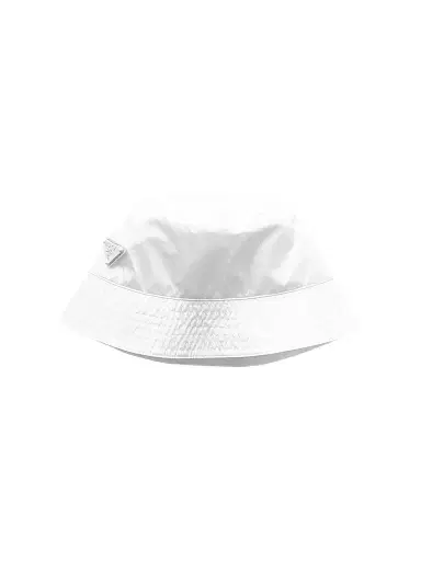 Prada Women's Foldable Nylon Bucket Hat - White | Thumbnail 1 Prada Women's Foldable Nylon Bucket Hat - White | Thumbnail 1