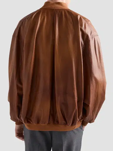 Prada Men's Oversized Nappa Leather Bomber Jacket | Thumbnail 4 Prada Men's Oversized Nappa Leather Bomber Jacket | Thumbnail 4