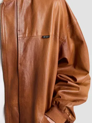 Prada Men's Oversized Nappa Leather Bomber Jacket | Thumbnail 6 Prada Men's Oversized Nappa Leather Bomber Jacket | Thumbnail 6