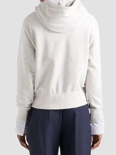 Prada Women's Cotton Fleece Hoodie with Jewel Brooch | Thumbnail 4 Prada Women's Cotton Fleece Hoodie with Jewel Brooch | Thumbnail 4