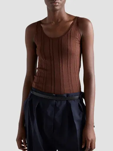 Prada Women's Cotton Top - Brown - Size 10 | Thumbnail 3 Prada Women's Cotton Top - Brown - Size 10 | Thumbnail 3