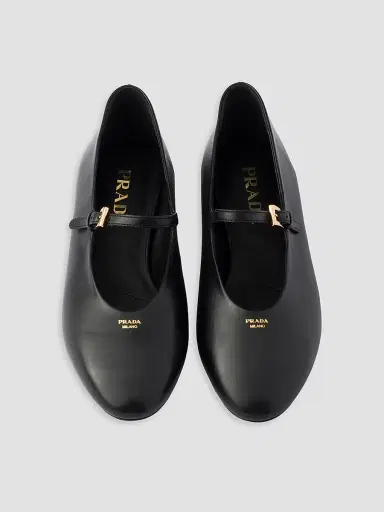 Prada Women's Leather Ballerinas - Black | Thumbnail 2 Prada Women's Leather Ballerinas - Black | Thumbnail 2