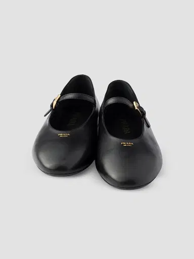 Prada Women's Leather Ballerinas - Black | Thumbnail 4 Prada Women's Leather Ballerinas - Black | Thumbnail 4