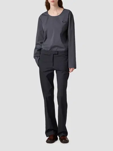 Miu Miu Women's Stretch Poplin Top - Grey | Thumbnail 2 Miu Miu Women's Stretch Poplin Top - Grey | Thumbnail 2