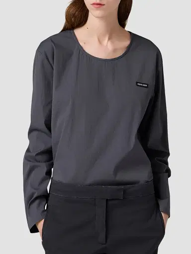 Miu Miu Women's Stretch Poplin Top - Grey | Thumbnail 3 Miu Miu Women's Stretch Poplin Top - Grey | Thumbnail 3