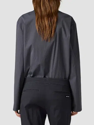 Miu Miu Women's Stretch Poplin Top - Grey | Thumbnail 4 Miu Miu Women's Stretch Poplin Top - Grey | Thumbnail 4