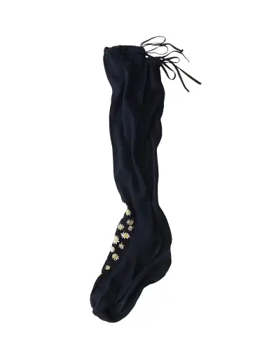 Prada Women's Embroidered Over the Knee Cotton Socks - Blue - Size 3 | Thumbnail 1 Prada Women's Embroidered Over the Knee Cotton Socks - Blue - Size 3 | Thumbnail 1
