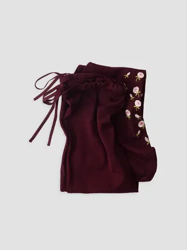 Prada Women's Embroidered Over the Knee Cotton Socks - Dark Red - Size 1 | Thumbnail 3 Prada Women's Embroidered Over the Knee Cotton Socks - Dark Red - Size 1 | Thumbnail 3