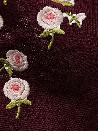 Prada Women's Embroidered Over the Knee Cotton Socks - Dark Red - Size 1 | Thumbnail 4 Prada Women's Embroidered Over the Knee Cotton Socks - Dark Red - Size 1 | Thumbnail 4