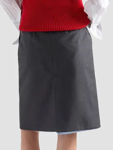 Prada Women's Light Mohair and Chambray Skirt - Grey - Size 2 | Thumbnail 3 Prada Women's Light Mohair and Chambray Skirt - Grey - Size 2 | Thumbnail 3