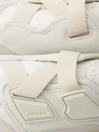 Prada Women's Speedrock Technical Mesh and Leather Sneakers - Grey - Size 10.5 | Thumbnail 5 Prada Women's Speedrock Technical Mesh and Leather Sneakers - Grey - Size 10.5 | Thumbnail 5