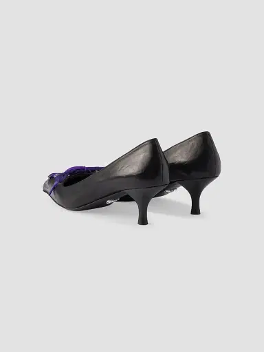 Prada Women's Antiqued Leather Pumps - Black | Thumbnail 3 Prada Women's Antiqued Leather Pumps - Black | Thumbnail 3