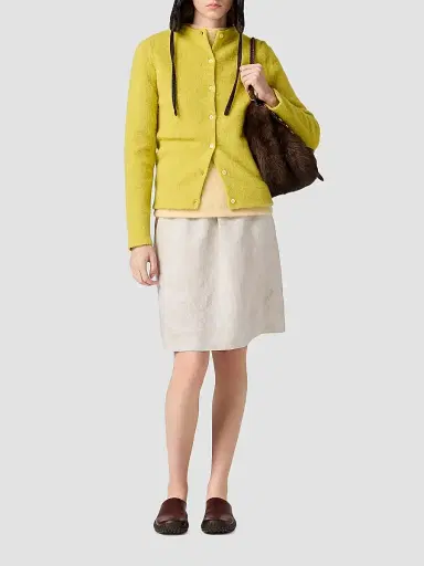 Miu Miu Women's Wool Cardigan - Yellow - Size 2 | Thumbnail 2 Miu Miu Women's Wool Cardigan - Yellow - Size 2 | Thumbnail 2
