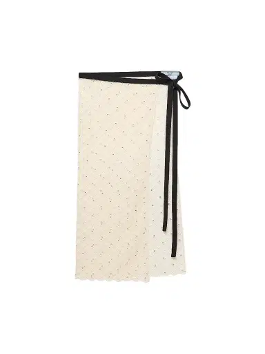 Prada Women's Embroidered Lace Skirt - Beige | Thumbnail 1 Prada Women's Embroidered Lace Skirt - Beige | Thumbnail 1