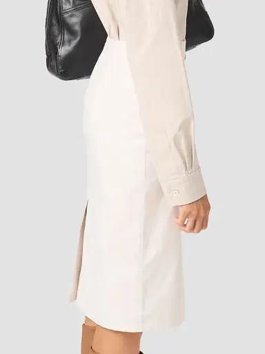Miu Miu Women's Stretch Poplin Skirt - Beige Khaki | Thumbnail 4 Miu Miu Women's Stretch Poplin Skirt - Beige Khaki | Thumbnail 4