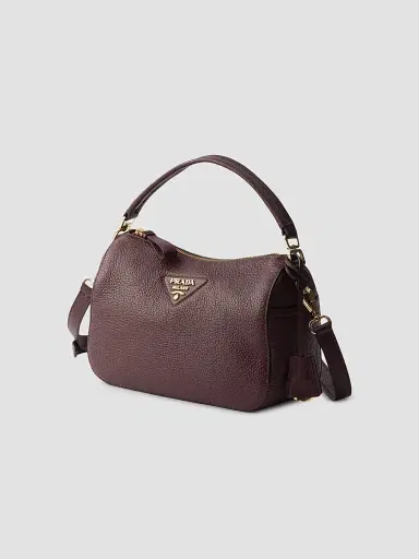 Prada Women's Leather Top Handle Bag - Dark Red | Thumbnail 2 Prada Women's Leather Top Handle Bag - Dark Red | Thumbnail 2