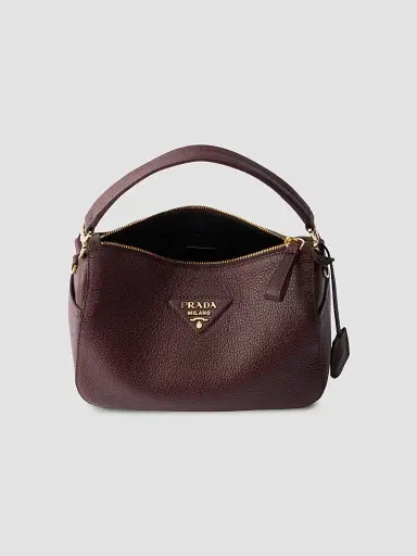 Prada Women's Leather Top Handle Bag - Dark Red | Thumbnail 4 Prada Women's Leather Top Handle Bag - Dark Red | Thumbnail 4