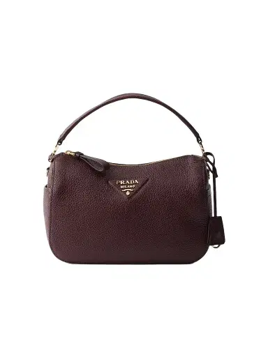 Prada Women's Leather Top Handle Bag - Dark Red | Thumbnail 1 Prada Women's Leather Top Handle Bag - Dark Red | Thumbnail 1