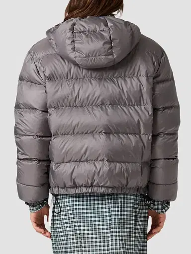 Miu Miu Women's Light Pongé Down Hoodie Jacket - Grey - Size 4 | Thumbnail 4 Miu Miu Women's Light Pongé Down Hoodie Jacket - Grey - Size 4 | Thumbnail 4