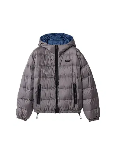 Miu Miu Women's Light Pongé Down Hoodie Jacket - Grey - Size 4 | Thumbnail 1 Miu Miu Women's Light Pongé Down Hoodie Jacket - Grey - Size 4 | Thumbnail 1