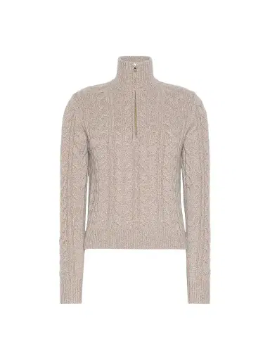 Max Mara Women's Cable Knit Cashmere Yarn Sweater - Sand - Size XL | Thumbnail 1 Max Mara Women's Cable Knit Cashmere Yarn Sweater - Sand - Size XL | Thumbnail 1