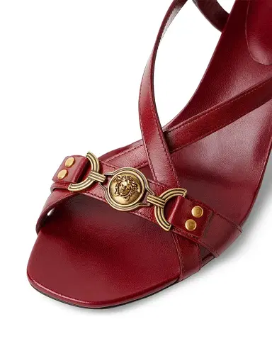 Versace Women's Medusa 50MM Leather Sandals | Thumbnail 3 Versace Women's Medusa 50MM Leather Sandals | Thumbnail 3
