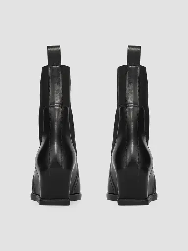 Rick Owens Men's Point Toe Leather Wedge-Heel Ankle Boots - Black - Size 13 | Thumbnail 3 Rick Owens Men's Point Toe Leather Wedge-Heel Ankle Boots - Black - Size 13 | Thumbnail 3