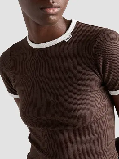 Prada Women's Ribbed Knit Top - Brown - Size 0 | Thumbnail 6 Prada Women's Ribbed Knit Top - Brown - Size 0 | Thumbnail 6