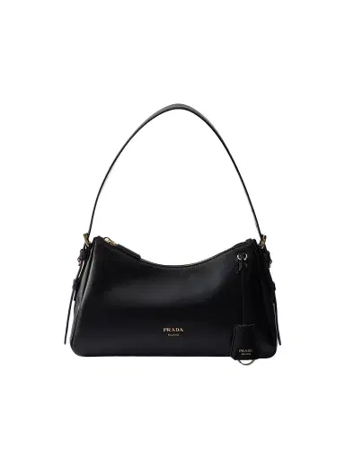 Prada Women's Aimée Medium Leather Shoulder Bag - Black | Thumbnail 1 Prada Women's Aimée Medium Leather Shoulder Bag - Black | Thumbnail 1