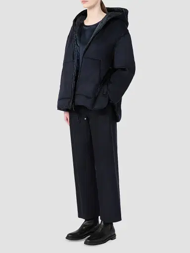 Max Mara Women's Stretch Wool Joggers Style Trousers - Midnight Blue - Size 16 | Thumbnail 2 Max Mara Women's Stretch Wool Joggers Style Trousers - Midnight Blue - Size 16 | Thumbnail 2