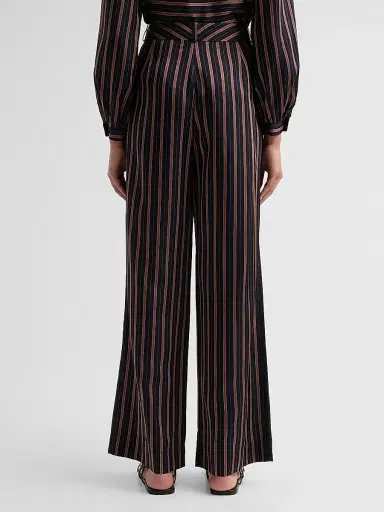 Zimmermann Women's Valiant Pleat Front Pants - Black Rose Stripe - Size 10 | Thumbnail 3 Zimmermann Women's Valiant Pleat Front Pants - Black Rose Stripe - Size 10 | Thumbnail 3