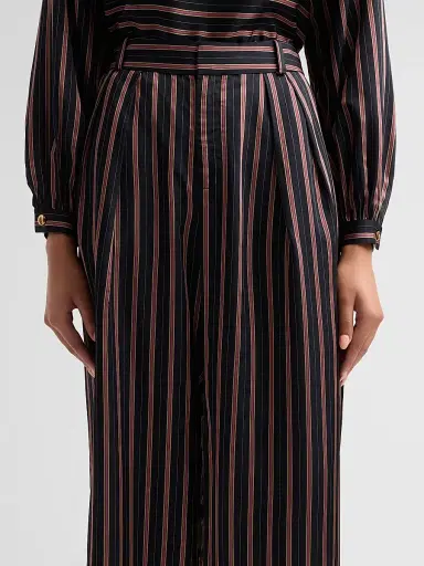 Zimmermann Women's Valiant Pleat Front Pants - Black Rose Stripe - Size 10 | Thumbnail 5 Zimmermann Women's Valiant Pleat Front Pants - Black Rose Stripe - Size 10 | Thumbnail 5