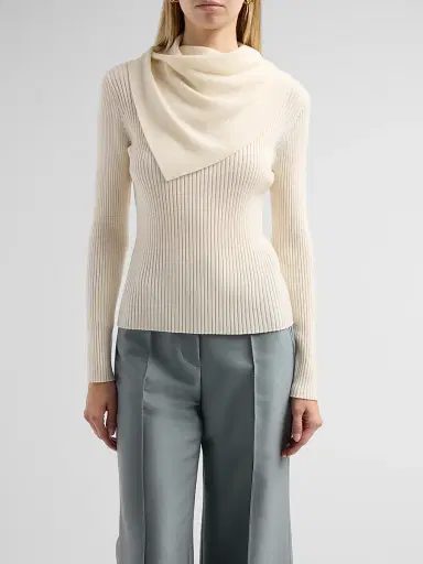 Zimmermann Women's Valiant Merino Scarf Top - Cream - Size 10 | Thumbnail 5 Zimmermann Women's Valiant Merino Scarf Top - Cream - Size 10 | Thumbnail 5