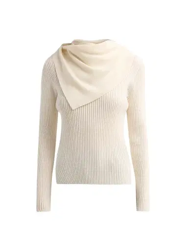 Zimmermann Women's Valiant Merino Scarf Top - Cream - Size 10 | Thumbnail 1 Zimmermann Women's Valiant Merino Scarf Top - Cream - Size 10 | Thumbnail 1