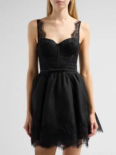 Zimmermann Women's Valiant Lace-Trim Mini Dress - Black - Size 10 | Thumbnail 5 Zimmermann Women's Valiant Lace-Trim Mini Dress - Black - Size 10 | Thumbnail 5