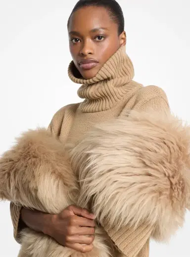 Michael Kors Collection Shearling Stole | Thumbnail 3 Michael Kors Collection Shearling Stole | Thumbnail 3