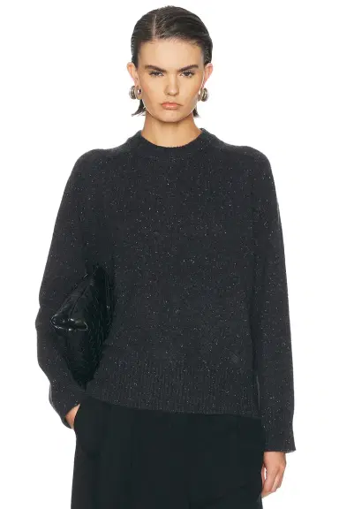 Loulou de Saison Baltra Saddle Sleeve Crewneck Sweater | Thumbnail 1 Loulou de Saison Baltra Saddle Sleeve Crewneck Sweater | Thumbnail 1