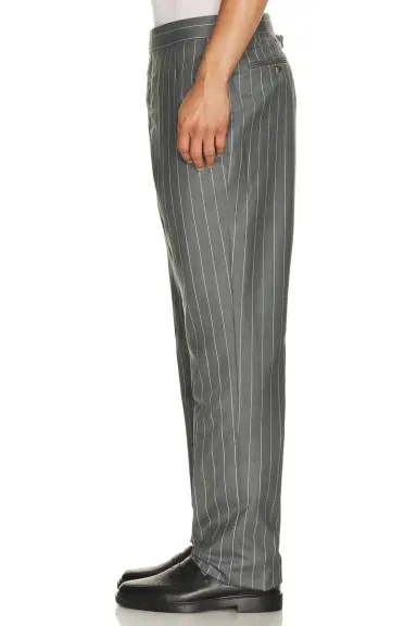 Thom Browne Fit 1 Backstrap Wool Flannel Chalk Stripe Trouser | Thumbnail 2 Thom Browne Fit 1 Backstrap Wool Flannel Chalk Stripe Trouser | Thumbnail 2